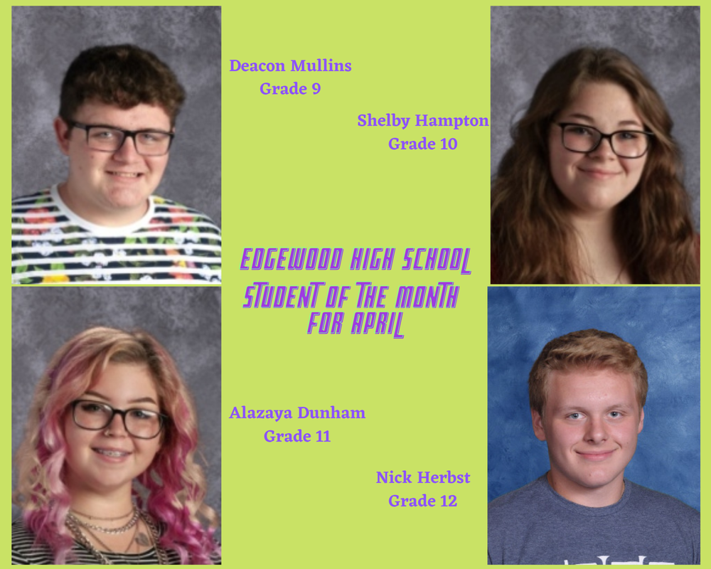 Congratulations Edgewood High School Student and Cougar of the Month Award Winners!