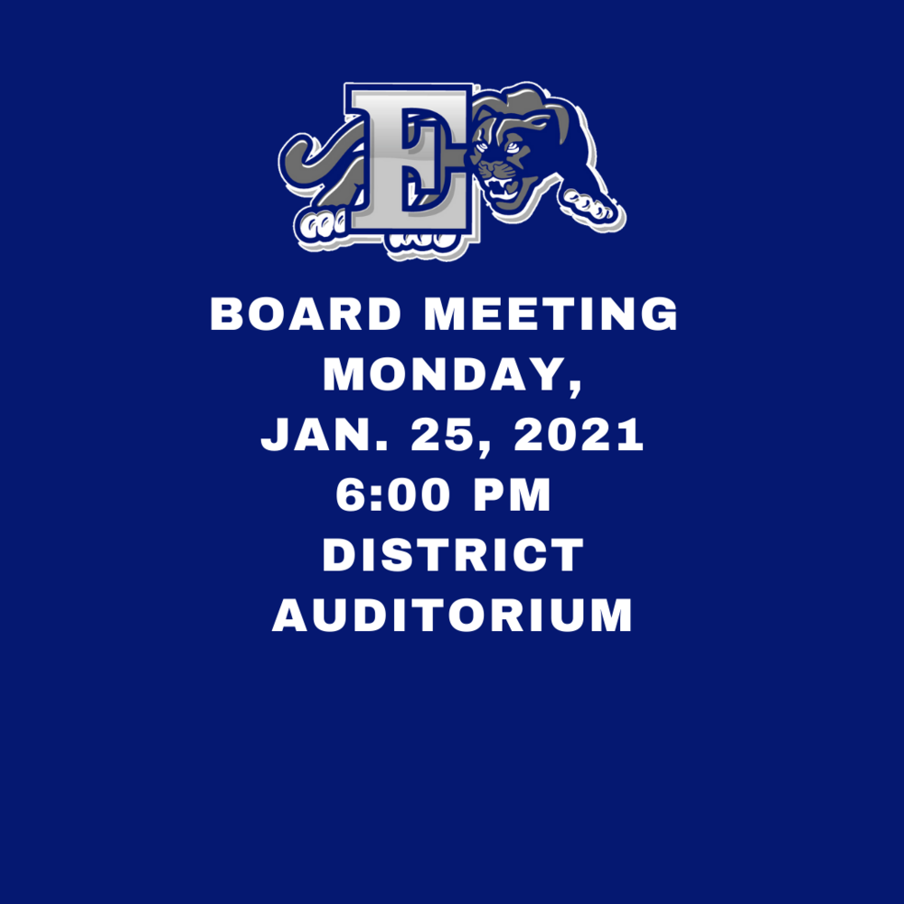 Next BOE Meeting - Monday, January 25th