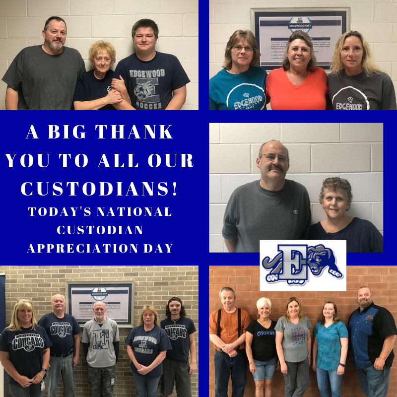 It's Custodian Appreciation Day Edgewood City Schools