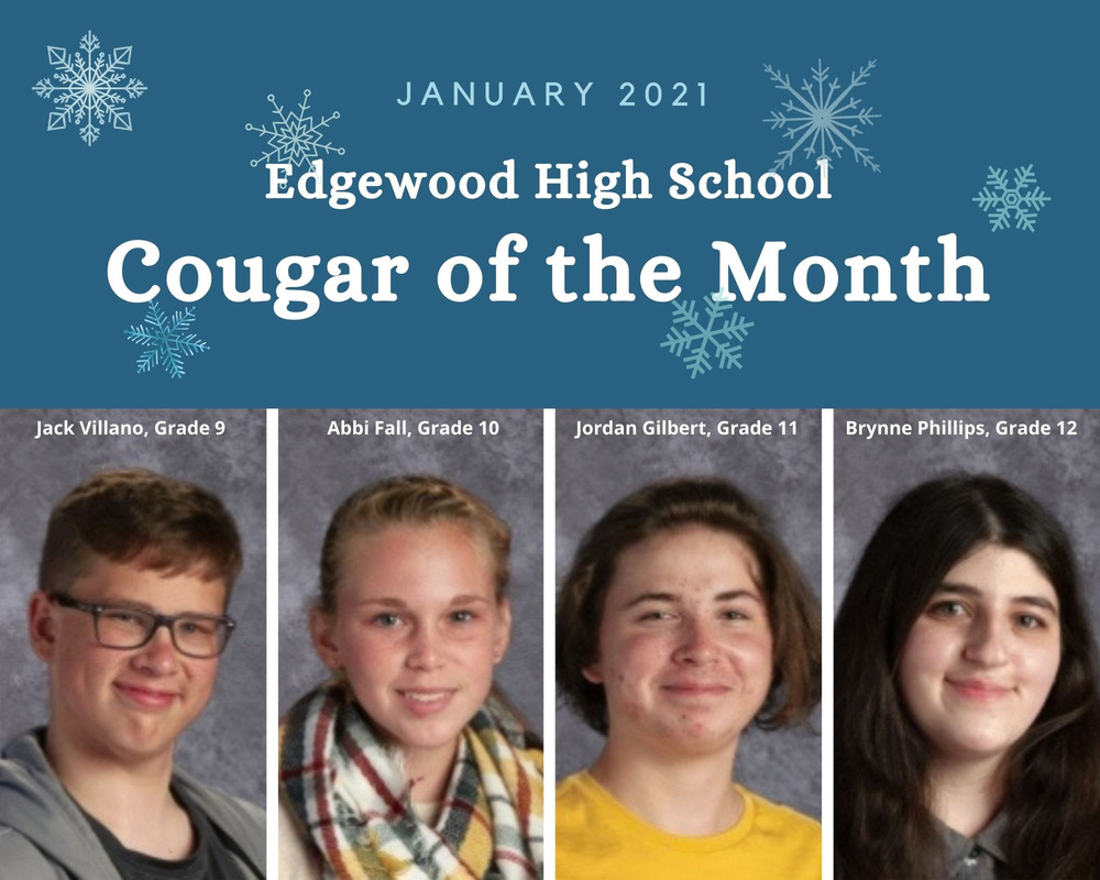 Congratulations EHS Students named Cougar of the Month Award Winners