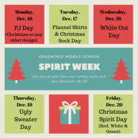 Holiday Spirit Week Planned for December 16-20