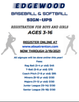 Edgewood Baseball & Softball Association Registration Information