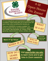 4-H Open House on Zoom - March 17th @ 7:00 PM