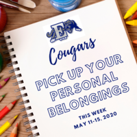 Pick Up of Student Belongings Scheduled for May 11-15