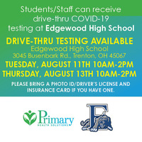 Free COVID-19 Testing Offered on August 11 and August 13