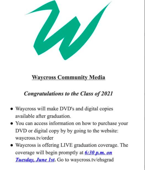 EHS Graduation will be streamed LIVE