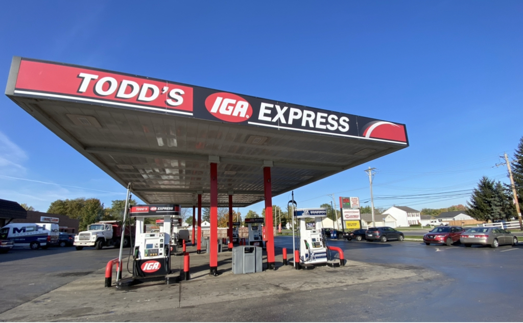 Todd's IGA gas pumps 