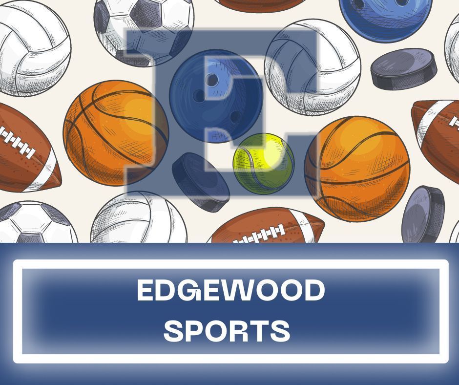 Block E with edgewood sports and various sports balls 