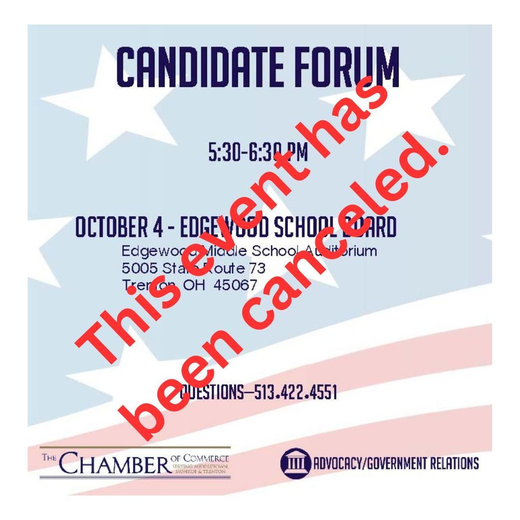 Oct 4 candidate forum at EMS has been canceled 