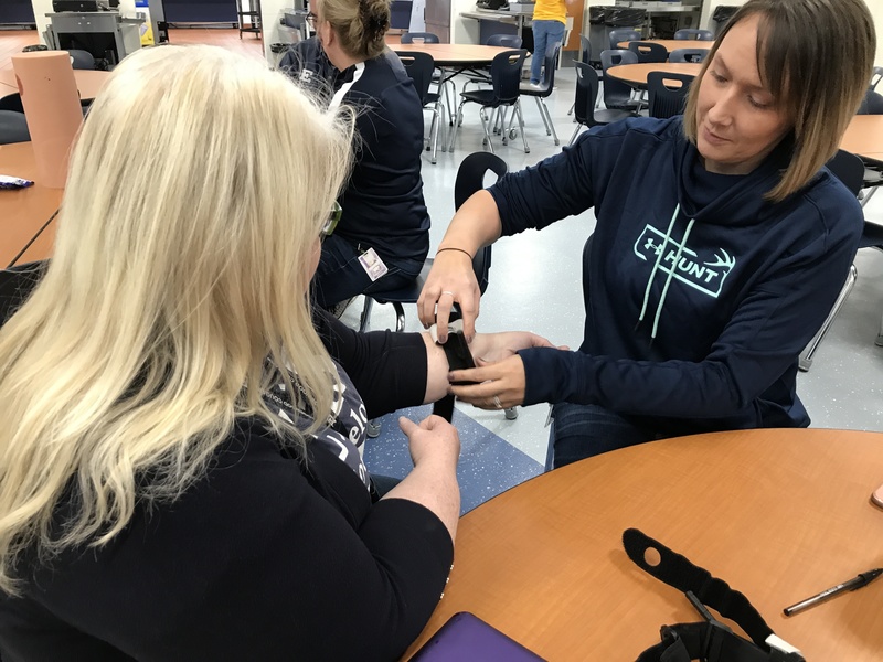 Staff members in Stop the Bleed training