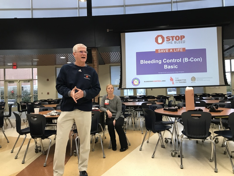 Staff members in Stop the Bleed training