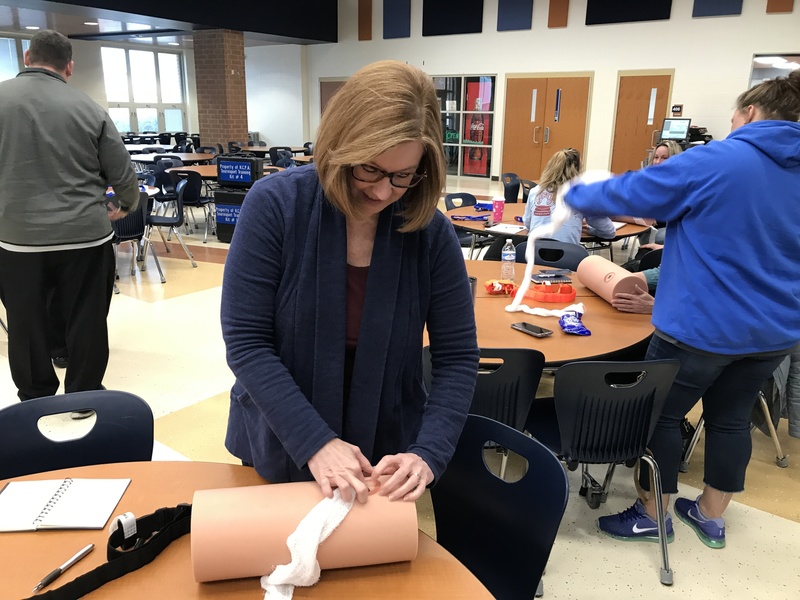 Staff members in Stop the Bleed training